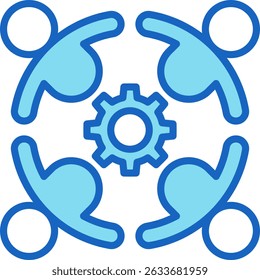 Team Icon Blue Vector Illustration