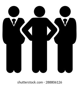 Team icon from Business Bicolor Set. This flat vector symbol uses black color, rounded angles, and isolated on a white background.