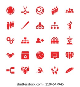 Team icon. collection of 25 team filled icons such as structure, gear, group, user, handshake, swimming, volleyball player. editable team icons for web and mobile.