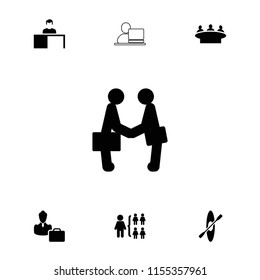 Team icon. collection of 7 team filled and outline icons such as group, structure, businessman shaking hands. editable team icons for web and mobile.