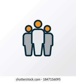 Team icon colored line symbol. Premium quality isolated group element in trendy style.