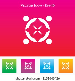 Team Icon in Colored Square box. eps-10