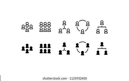 Team Icon Design Vector Symbol Group Friend Relationship Coworker