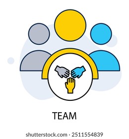 Ícone de grupo com traçado editável. Trabalho em equipe, colaboração em equipe, gerenciamento em equipe