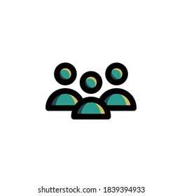 Team Icon Filled Outline Business Illustration Logo Vector
