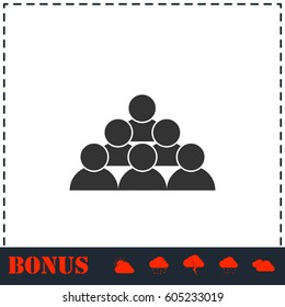 Team icon flat. Simple vector symbol and bonus icon