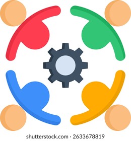 Flache Vektorgrafik für Teamsymbole