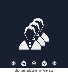 Team icon. Group of people flat illustration.