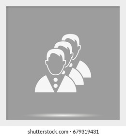 Team icon. Group of people flat illustration.
