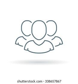 Team icon. Group of people sign. Our team members symbol. Thin line icon on white background. Vector illustration.