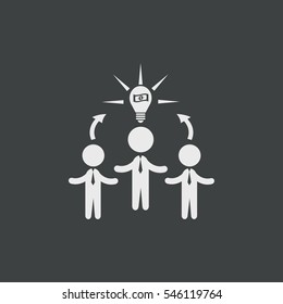Team icon isolated on black background