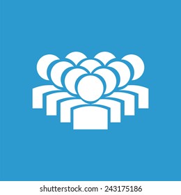 team icon, isolated, white on the blue background. Exclusive Symbols 
