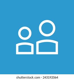 team icon, isolated, white on the blue background. Exclusive Symbols 
