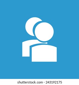 team icon, isolated, white on the blue background. Exclusive Symbols 