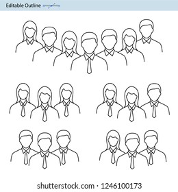 Team icon, Leader icon, Team lead,  Professional group, Corporate team work, Collaboration, Manager, Corporate group, Editable stroke icon