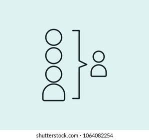 Team icon line isolated on clean background. Team icon concept drawing icon line in modern style. Vector illustration for your web site mobile logo app UI design.