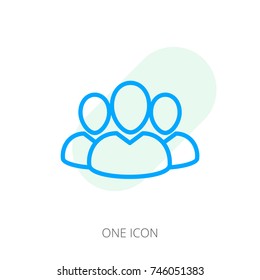 Team  icon line style isolated on white background. For your design, logo. Vector illustration.