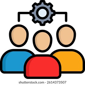 Team Icon Lineal Color Vector Illustration
