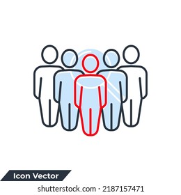 ilustración vectorial del logotipo del icono del equipo. plantilla de símbolo de usuario para colección de diseño gráfico y web
