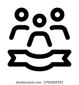 Team icon. Modern line icon design with professional minimal vector styling crafted for coll

