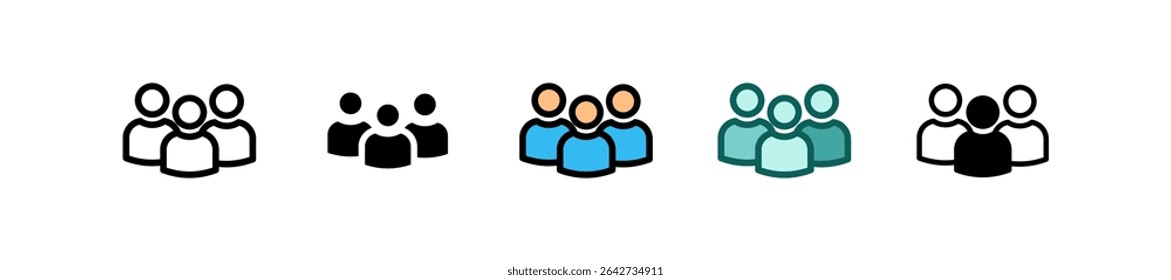 Team Icon Multiple Vector Illustration