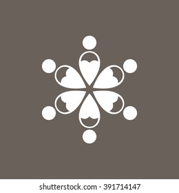 Team Icon on Dark Gray Color. Eps-10.
