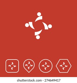 Team Icon on Flat UI Colors with Different Shapes. Eps-10.