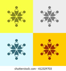Team Icon on Four Different Backgrounds. Eps-10.