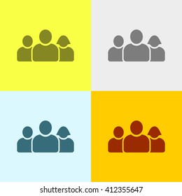 Team Icon on Four Different Backgrounds. Eps-10.