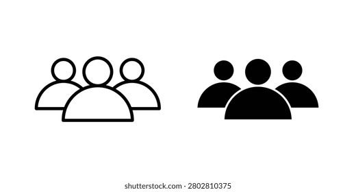 Team icon Outline flat Icon.
