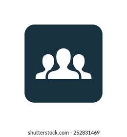 team icon Rounded squares button, on white background 