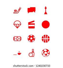 team icon set about bowling, hockey, cups and ball vector set