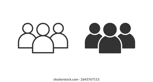 Team-Symbolsatz. Ein schwarzes Symbol einer Teamgruppe, das die Zusammenarbeit darstellt.