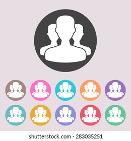 Team icon. Set of colored icons.