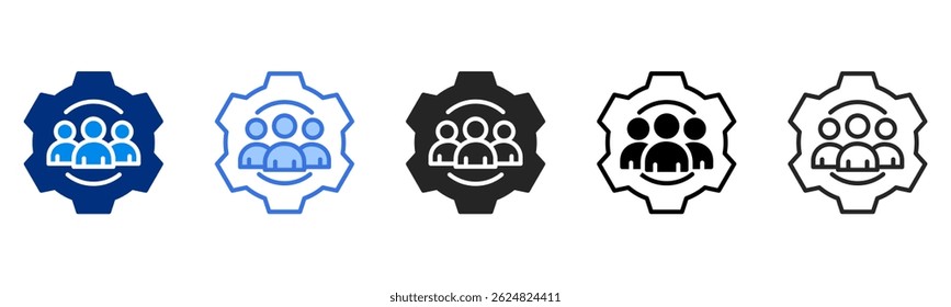 Team icon set multiple style collection