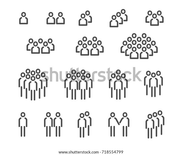 Team Icon Set On White Background Stock Vector (Royalty Free) 718554799 ...