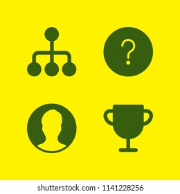 team icon set. With trophy, help and user  vector icons for graphic design and web