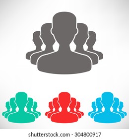Team icon. Set of varicolored icons.