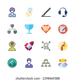 team icon set. vector set about charity, note, cup and group icons set.