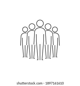 Team icon set, Vector isolated business team line symbol illustration. Crowd of people sign.