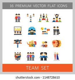 Team Icon Set. Virtual Group Colleagues Team Building Collaboration Teamwork Efficiency Team Project Structure Recruiting Business Meeting Fashion Models Leadership Training