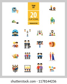 Team Icon Set. Virtual Group Colleagues Team Building Collaboration Teamwork Efficiency Team Project Structure Recruiting Business Meeting Fashion Models Leadership Training