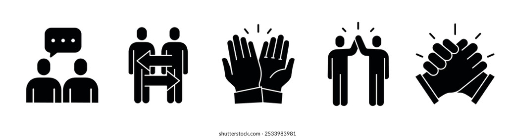 Ícone do grupo. Ícone de trabalho em equipe definido.