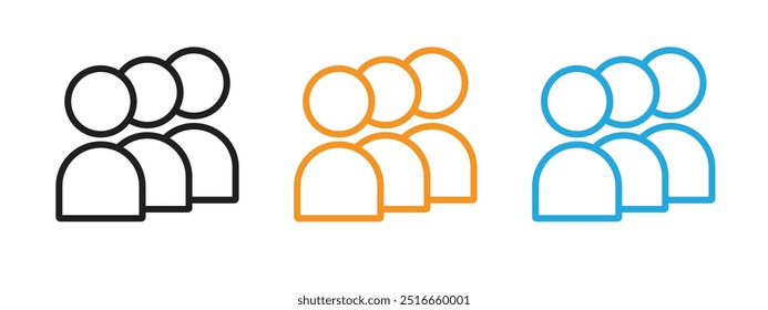 Team icon Thin line illustration set