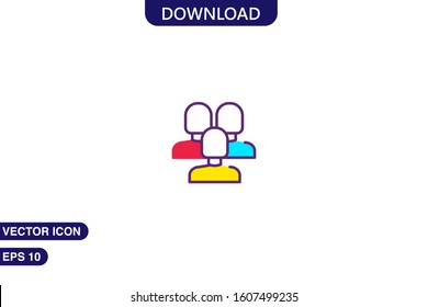  Team icon in trendy flat style isolated on white background vector illustration
