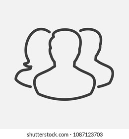 Team icon. User group icon. Community work, activity sign. People cooperation