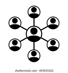 Team Icon Vector - Group of People Network and Connected Business Person Symbol in 
Glyph Pictogram illustration