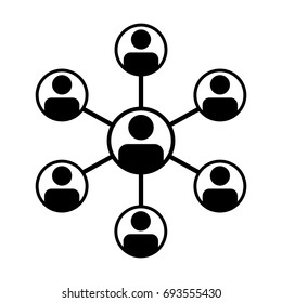Team Icon Vector - Group of People Network and Connected Business Person Symbol in 
Glyph Pictogram illustration