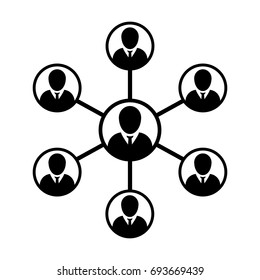 Team Icon Vector - Group of People Network and Connected Business Person Symbol in Glyph Pictogram illustration