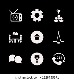 team icon. team vector icons set gear, builder, call center and talking people